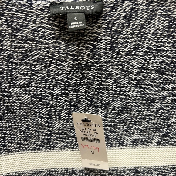 Talbots Black and White Cowl Neck Sweater - Picture 3 of 4